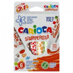 CARIOCA ΜΑΡΚΑΔΟΡΟΣ ΜΕ ΣΤΑΜΠΑ ΧΑΡΤΙΝΟ 6 ΧΡΩΜΑΤΑ STAMPERELLO